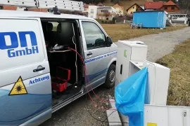 XINON service vehicle during fiber works on site